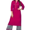 designer heavy cotton rayon embroidery work kurti 629