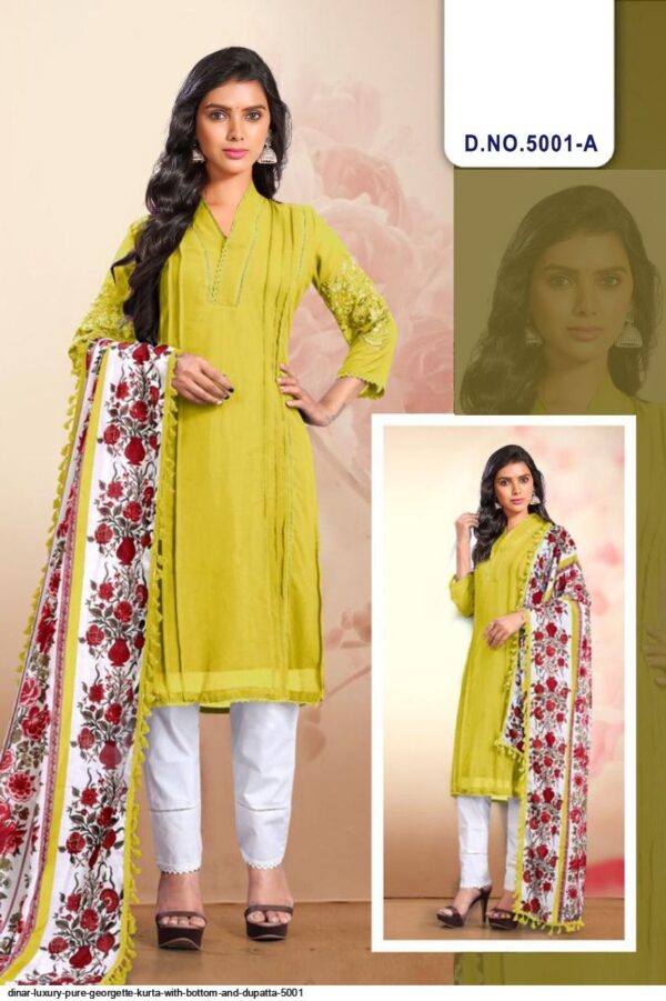 dinar luxury pure georgette kurta with bottom and dupatta 5001 330