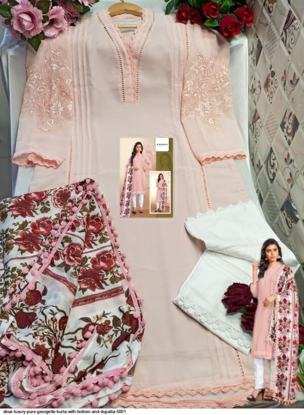 dinar luxury pure georgette kurta with bottom and dupatta 5001 8722