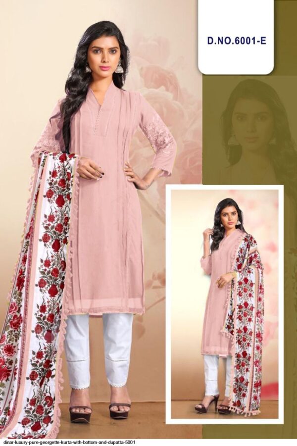 dinar luxury pure georgette kurta with bottom and dupatta 5001 9248