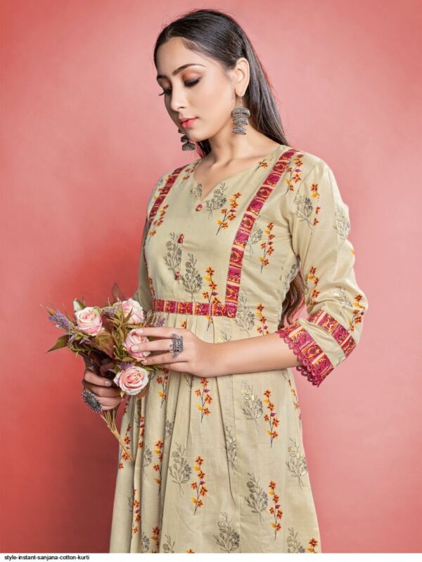 style instant sanjana cotton kurti 6233