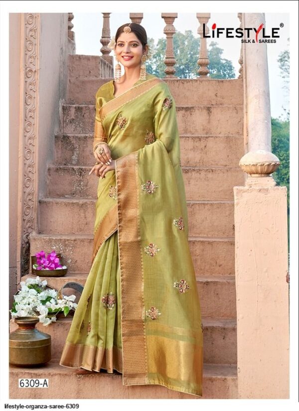 LIFESTYLE ORGANZA SAREE 6309 Amazing New Catalogue 2022  LIFESTYLE ORGANZA SAREE 6309, LIFESTYLE ORGANZA SAREE 6309 surat, LIFESTYLE ORGANZA SAREE 6309 new latest catalog, LIFESTYLE ORGANZA SAREE 6309 wholesale surat, LIFESTYLE ORGANZA SAREE 6309 single, LIFESTYLE ORGANZA SAREE 6309 catalog price, LIFESTYLE ORGANZA SAREE 6309 salwar suit, LIFESTYLE ORGANZA SAREE 6309 dresses, LIFESTYLE ORGANZA SAREE 6309 indian salwar suit, LIFESTYLE ORGANZA SAREE 6309 dress material