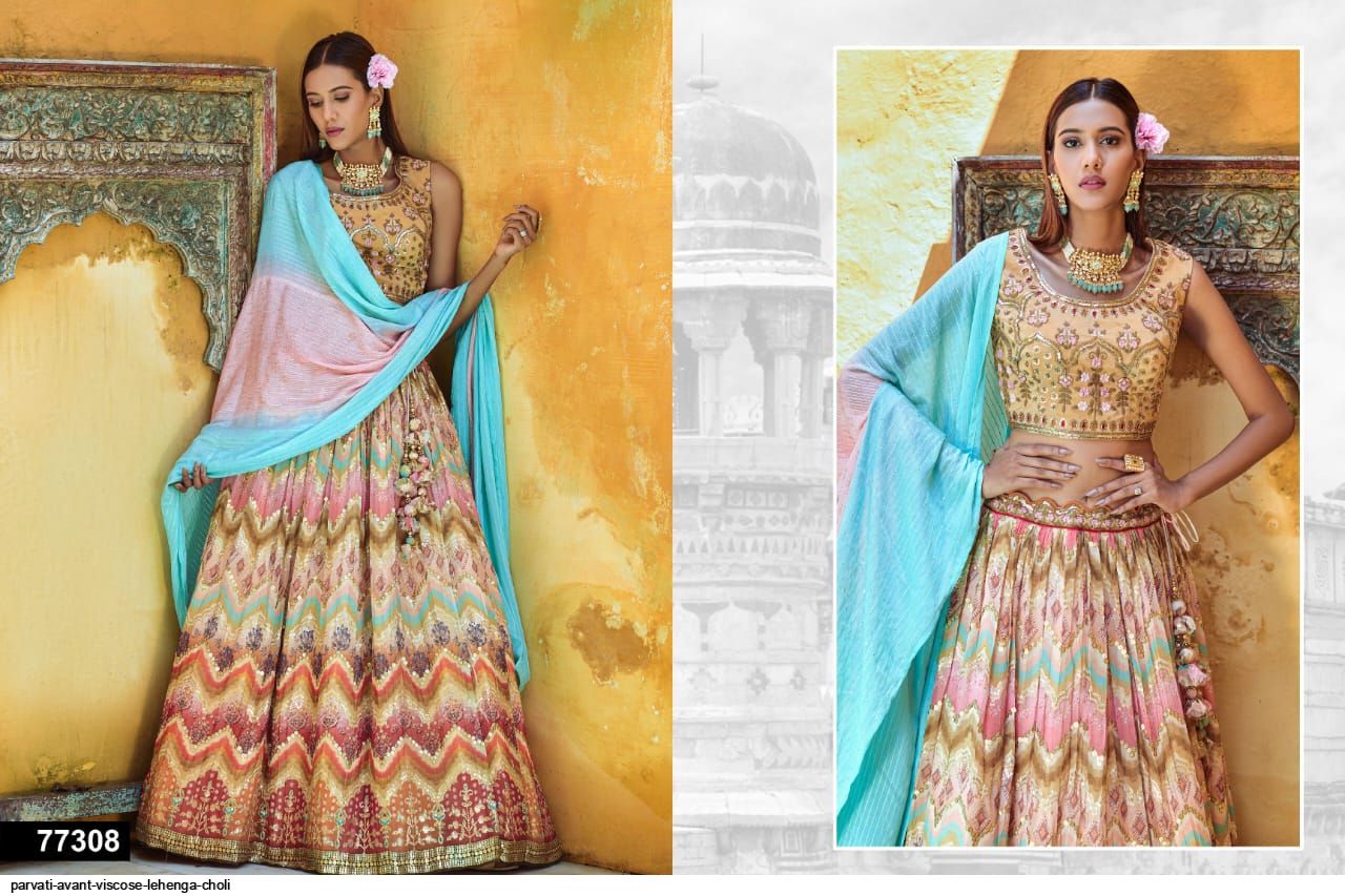 PARVATI AVANT VISCOSE LEHENGA CHOLI Stunning catalog Rehmat Boutique