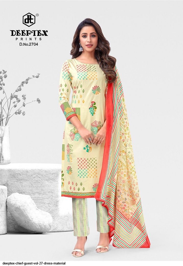 Deeptex Miss India vol 63 Printed Dress Material, this catalog fabric is  pure cotton,