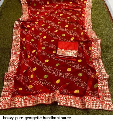 Georgette Printed Bandhani Sarees at Rs 1200 in Surat | ID: 15216698091