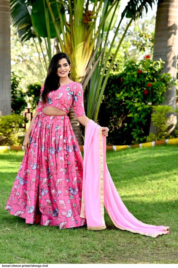 kumari chinnon printed lehenga choli 3249