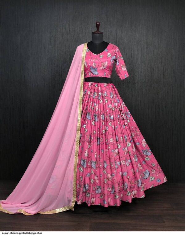 kumari chinnon printed lehenga choli 3408