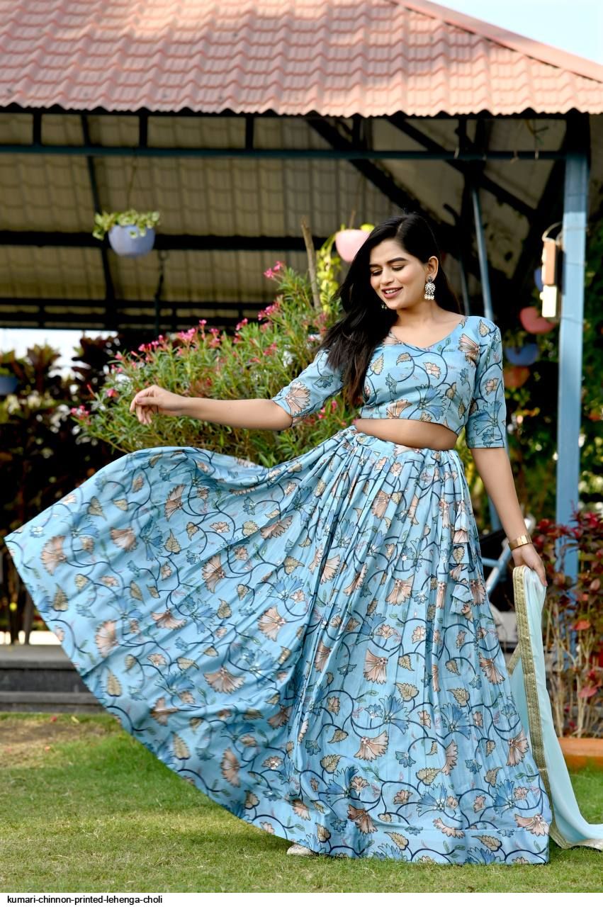 Navratri Special Butter Silk Printed Lehenga Choli With Mirror Work at  Rs.1350/Piece in surat offer by Royal Export