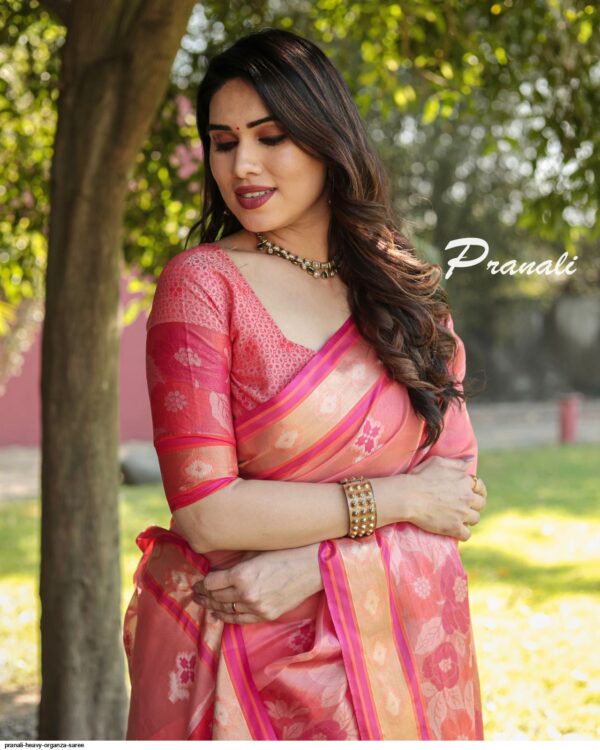 PRANALI HEAVY ORGANZA SAREE AMAZING CATALOGUE 2023