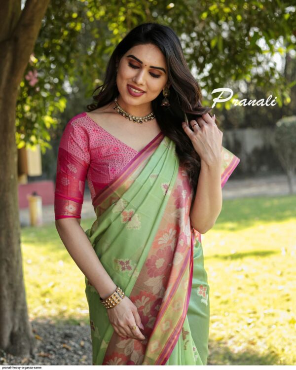 PRANALI HEAVY ORGANZA SAREE AMAZING CATALOGUE 2023