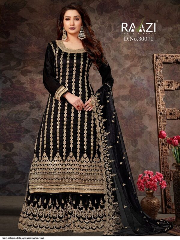 raazi dilbaro dola jacquard salwar suit 3939