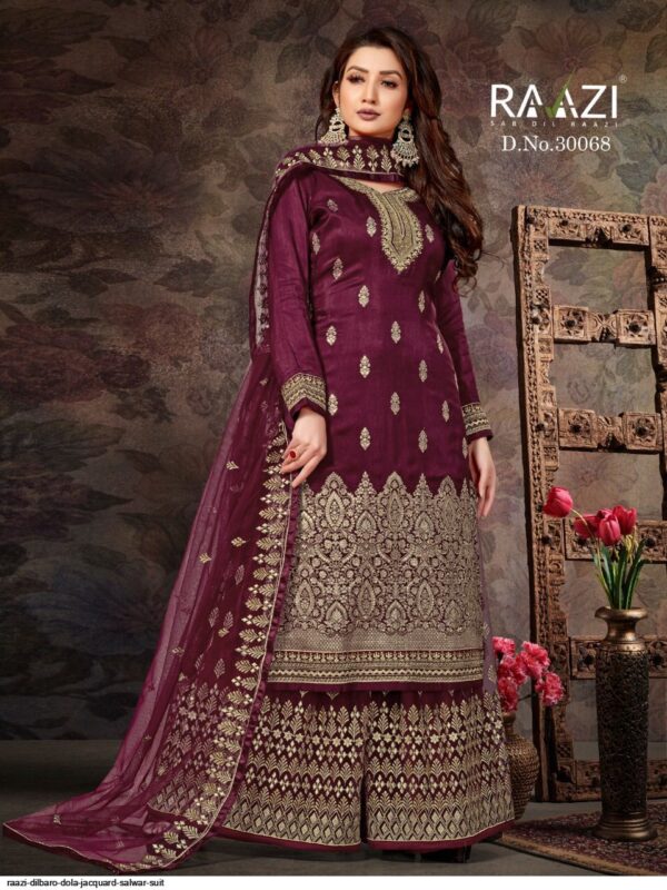 raazi dilbaro dola jacquard salwar suit 8856