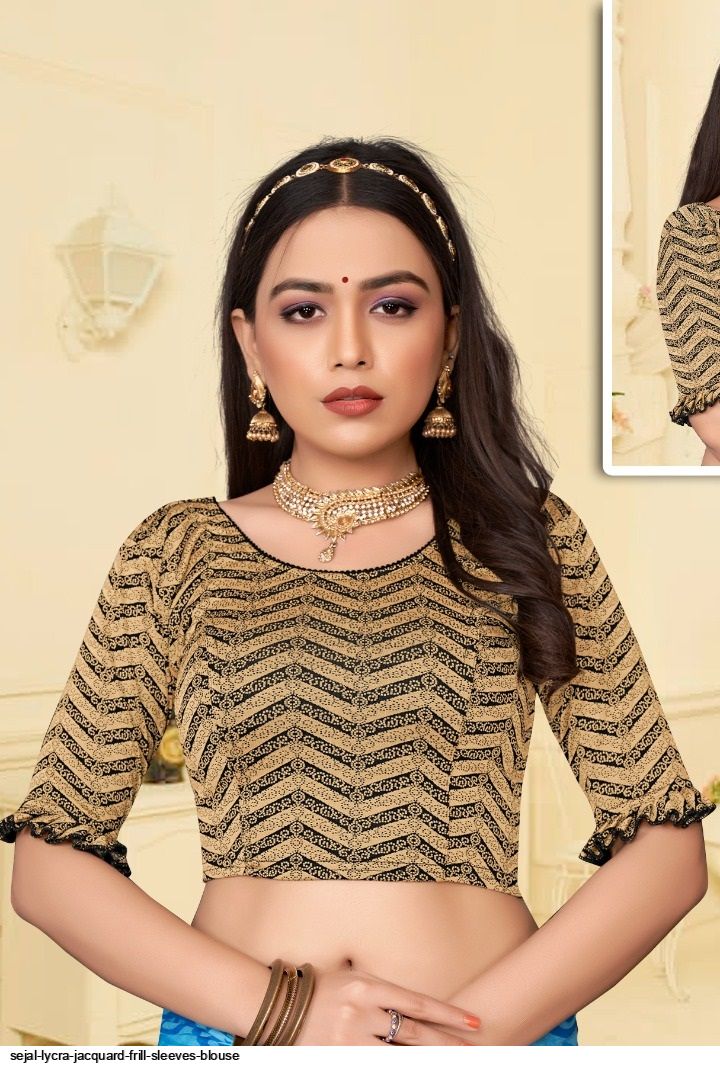 Buy Spangel Fashion Women's Jacquard Short Sleeves Women's Saree Blouses  Online at desertcartBolivia