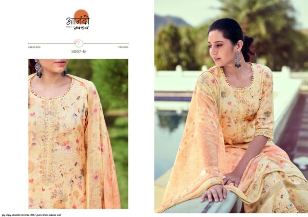 JAY VIJAY ANANDO FERONIA 3067 PURE LINEN SALWAR SUIT AMAZING CATALOGUE 2023