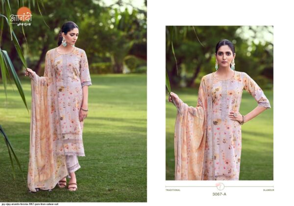 JAY VIJAY ANANDO FERONIA 3067 PURE LINEN SALWAR SUIT AMAZING CATALOGUE 2023