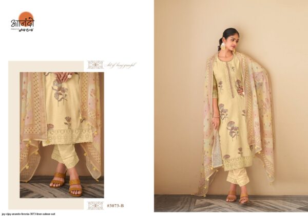 JAY VIJAY ANANDO FERONIA 3073 LINEN SALWAR SUIT AMAZING CATALOGUE 2023