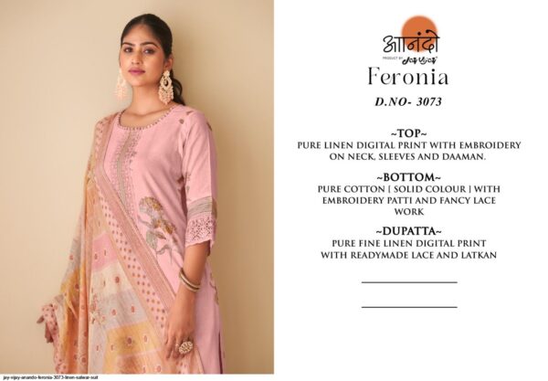 JAY VIJAY ANANDO FERONIA 3073 LINEN SALWAR SUIT AMAZING CATALOGUE 2023