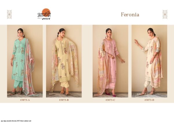 JAY VIJAY ANANDO FERONIA 3073 LINEN SALWAR SUIT AMAZING CATALOGUE 2023