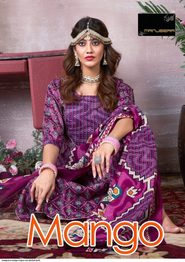 MANJEERA MANGO NAYRA CUT PRINTED KURTI AMAZING CATALOGUE 2023