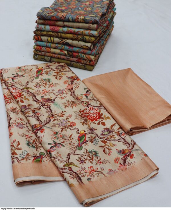 RAJYOG MANTRA KANCHI KALAMKARI PRINT SAREE AMAZING CATALOGUE 2023