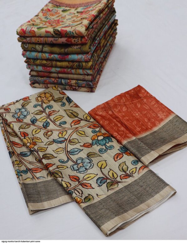 RAJYOG MANTRA KANCHI KALAMKARI PRINT SAREE AMAZING CATALOGUE 2023