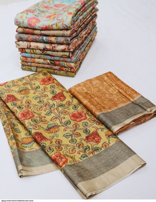 RAJYOG MANTRA KANCHI KALAMKARI PRINT SAREE AMAZING CATALOGUE 2023