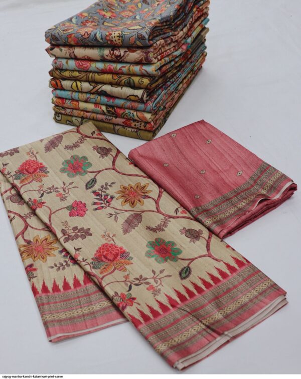 RAJYOG MANTRA KANCHI KALAMKARI PRINT SAREE AMAZING CATALOGUE 2023