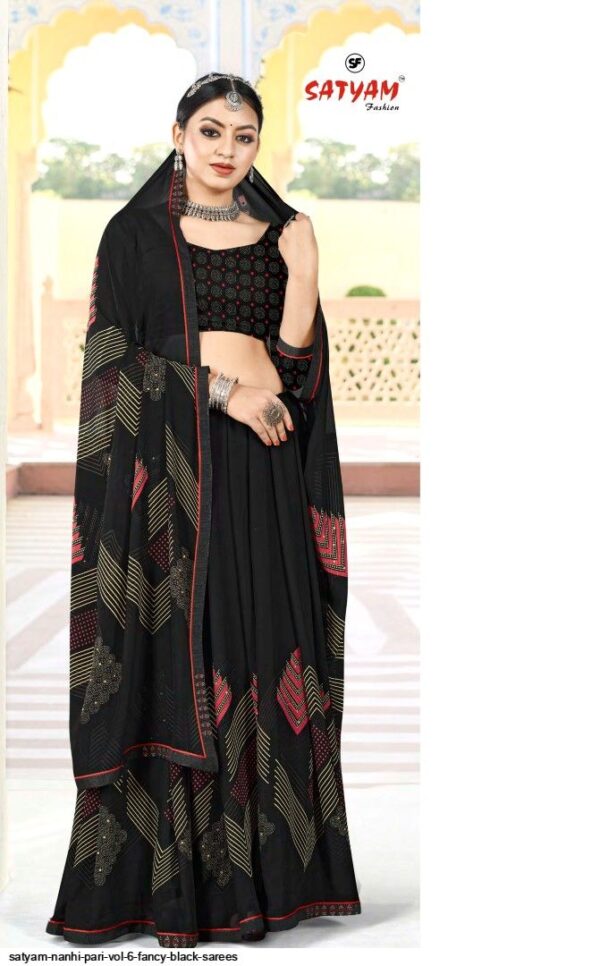 SATYAM NANHI PARI VOL 6 FANCY BLACK SAREES AMAZING CATALOGUE 2023