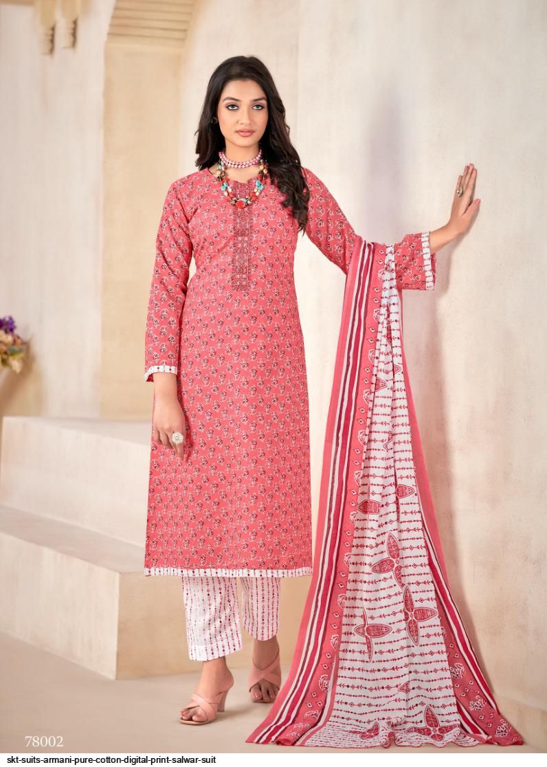 SKT SUITS ARMANI PURE COTTON DIGITAL PRINT SALWAR SUIT Stunning