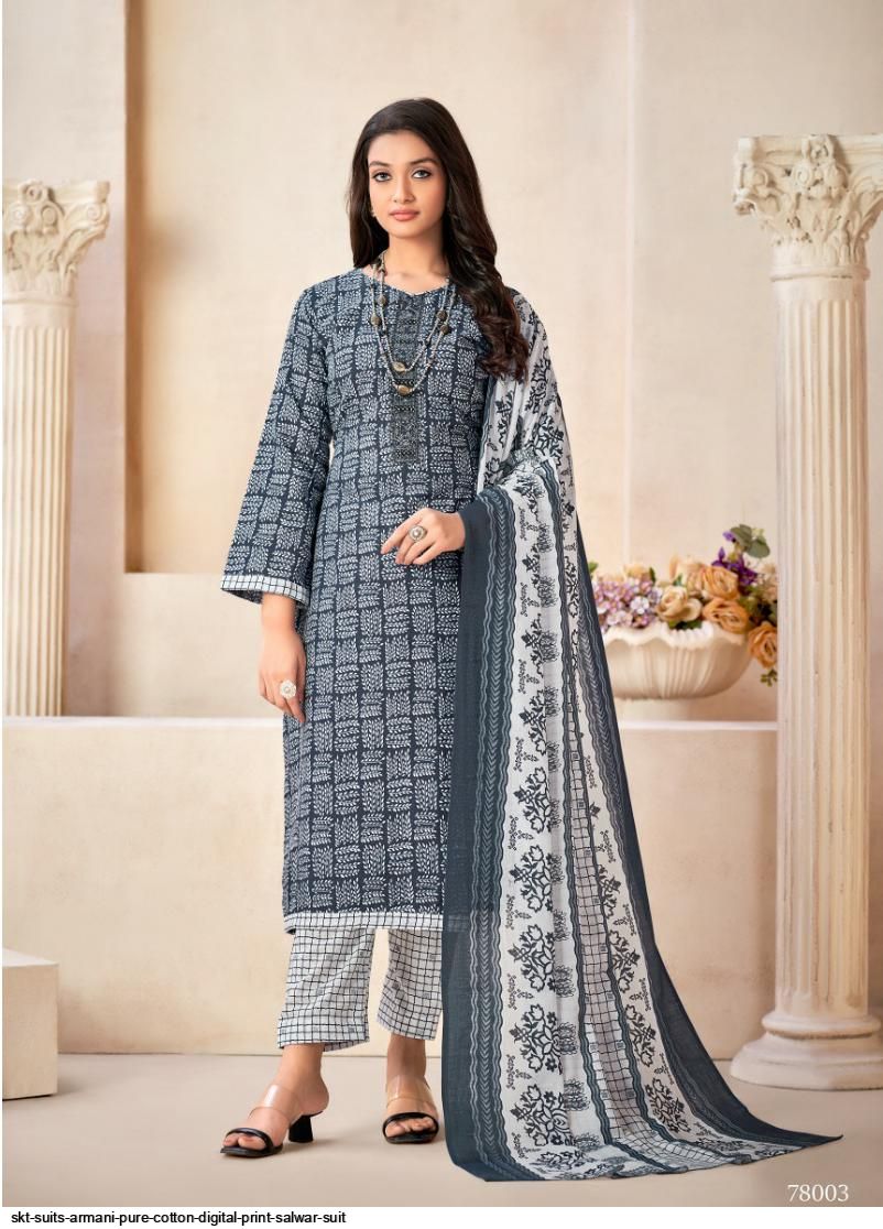 SKT SUITS ARMANI PURE COTTON DIGITAL PRINT SALWAR SUIT Stunning