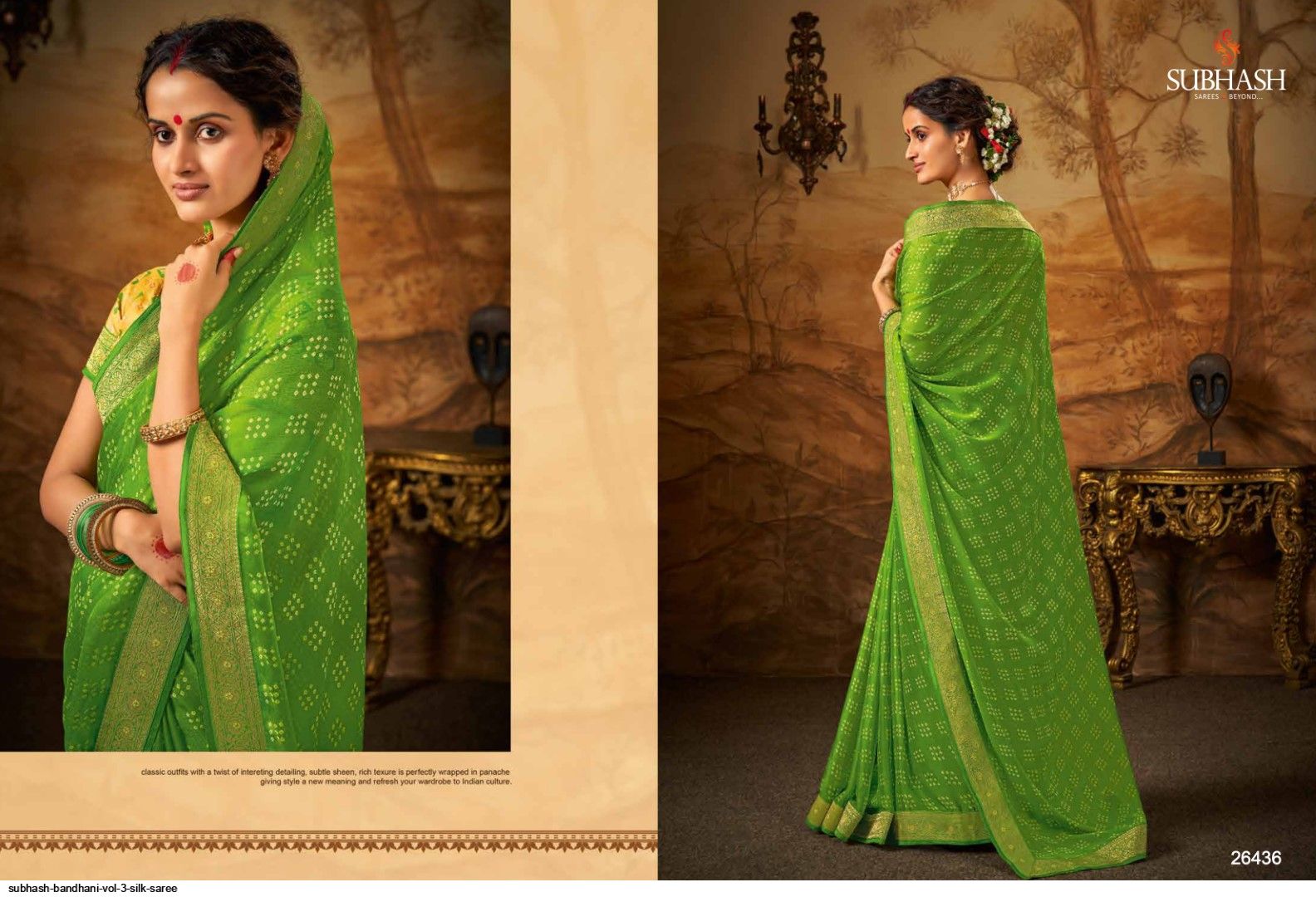 subhash bandhani vol 3 silk saree 8501