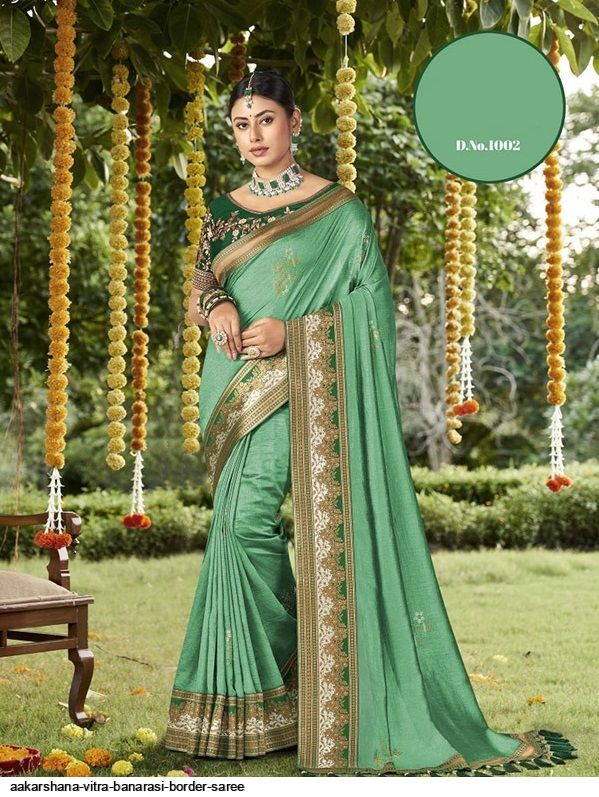 AAKARSHANA VITRA BANARASI BORDER SAREE Stunning catalog Rehmat