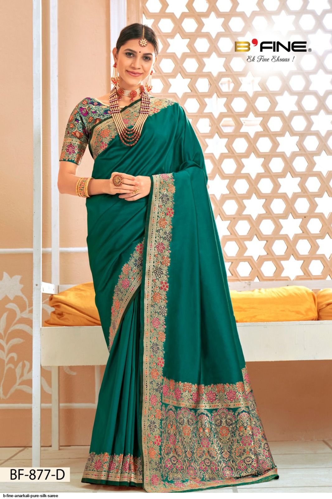 B FINE ANARKALI PURE SILK SAREE Stunning Catalog Rehmat Boutique