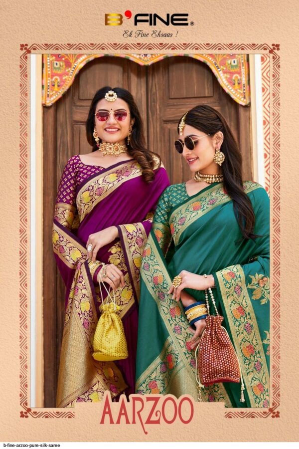 B FINE ARZOO PURE SILK SAREE AMAZING CATALOGUE 2023