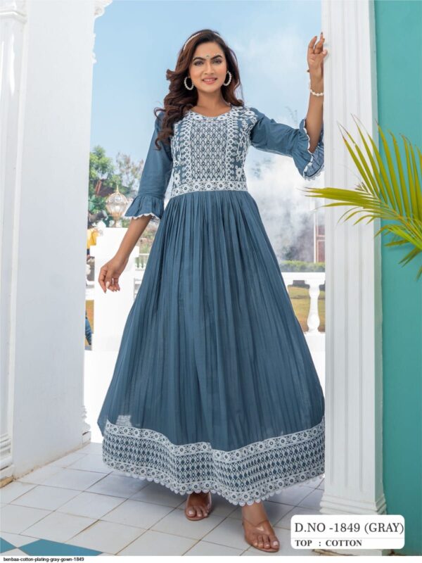 BENBAA COTTON PLATING GRAY GOWN 1849 AMAZING CATALOGUE 2023