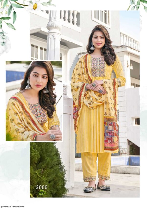 GULMOHAR VOL 1 RAYON KURTI SET AMAZING CATALOGUE 2023