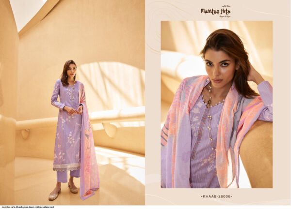 MUMTAZ ARTS KHAAB PURE LAWN COTTON SALWAR SUIT AMAZING CATALOGUE 2023