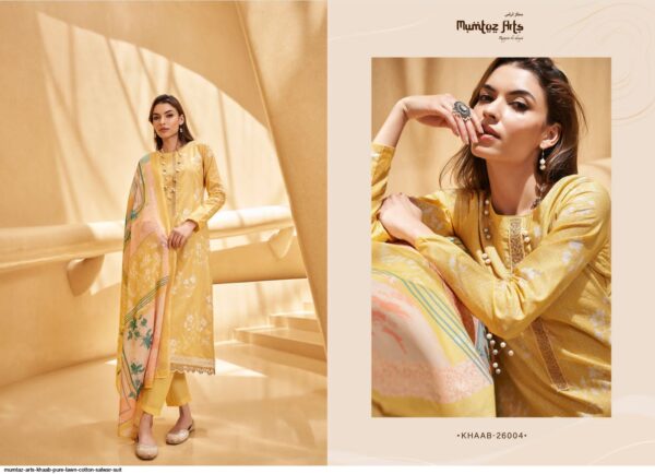 MUMTAZ ARTS KHAAB PURE LAWN COTTON SALWAR SUIT AMAZING CATALOGUE 2023