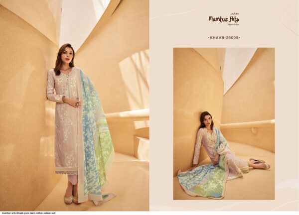 MUMTAZ ARTS KHAAB PURE LAWN COTTON SALWAR SUIT AMAZING CATALOGUE 2023