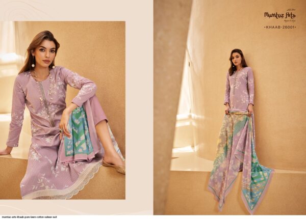 MUMTAZ ARTS KHAAB PURE LAWN COTTON SALWAR SUIT AMAZING CATALOGUE 2023