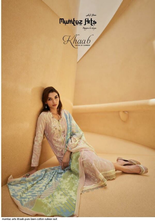 MUMTAZ ARTS KHAAB PURE LAWN COTTON SALWAR SUIT AMAZING CATALOGUE 2023