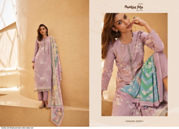 MUMTAZ ARTS KHAAB PURE LAWN COTTON SALWAR SUIT AMAZING CATALOGUE 2023