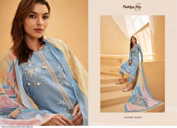 MUMTAZ ARTS KHAAB PURE LAWN COTTON SALWAR SUIT AMAZING CATALOGUE 2023