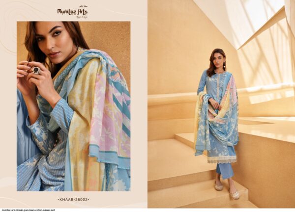 MUMTAZ ARTS KHAAB PURE LAWN COTTON SALWAR SUIT AMAZING CATALOGUE 2023