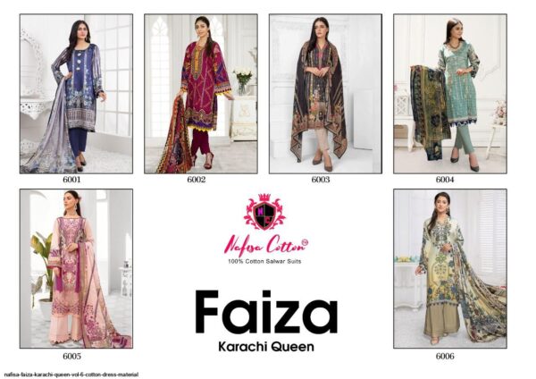 NAFISA FAIZA KARACHI QUEEN VOL 6 COTTON DRESS MATERIAL AMAZING CATALOGUE 2023