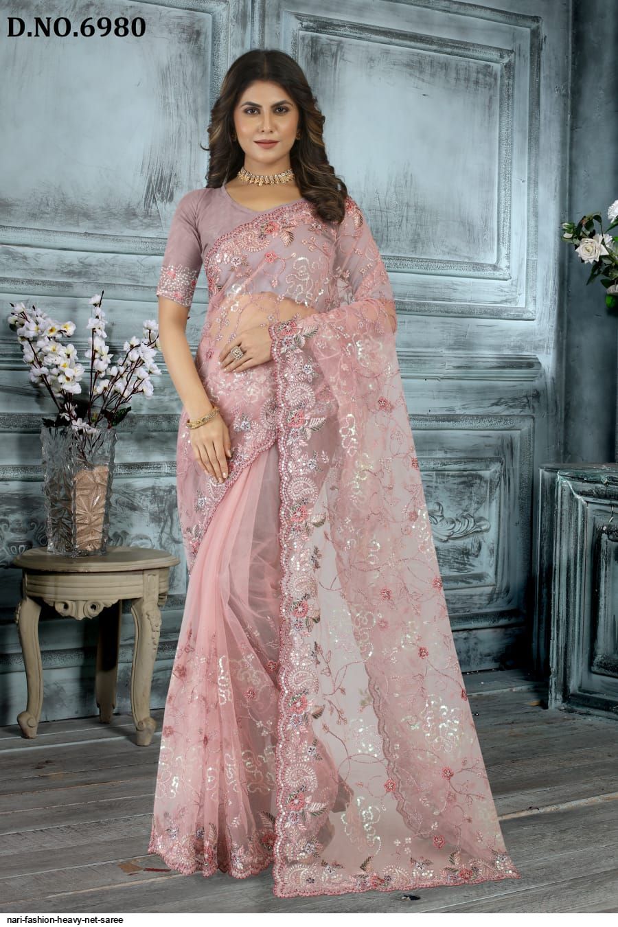 ZAKAR STYLE Net Virasat Ready To Wear Women & Girls Saree In Heavy