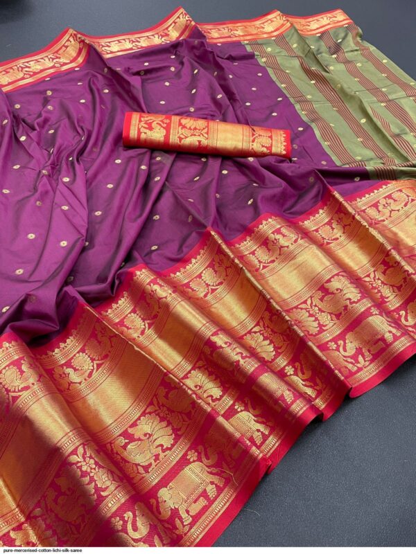 PURE MERCERISED COTTON LICHI SILK SAREE AMAZING CATALOGUE 2023