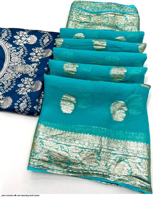 PURE RUSSIAN SILK ZARI WEAVING WORK SAREE AMAZING CATALOGUE 2023