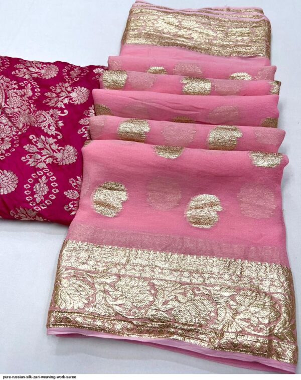 PURE RUSSIAN SILK ZARI WEAVING WORK SAREE AMAZING CATALOGUE 2023