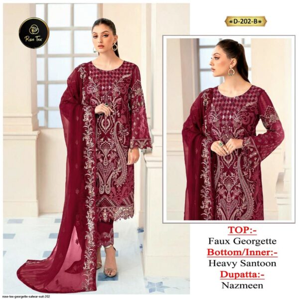 ROSE TEX GEORGETTE SALWAR SUIT 202 AMAZING CATALOGUE 2023